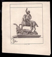 CZECHOSLOVAKIA(1982) St. George Slaying Dragon. Imperforate Proof In Black With Value Only And No Text. Scott 2420 - Probe- Und Nachdrucke