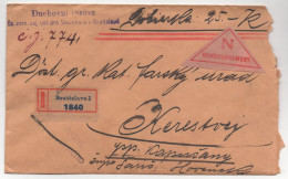 Registered Letter  Spiritual Administration, Military Headquarters Bratislava For Parish Office Okružná, Czechoslovakia - Sonstige & Ohne Zuordnung