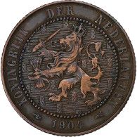 Pays-Bas, Wilhelmina I, 2-1/2 Cent, 1904, Bronze, TTB, KM:134 - 2.5 Cent