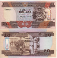 SOLOMON. Islands   20 Dollars   P16   ( ND 1986 )     "Warriors At Back "  UNC - Solomon Islands