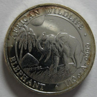 Somalie 10 Shillings 2017 Elephant, En Argent Pur, Neuve. - Somalie