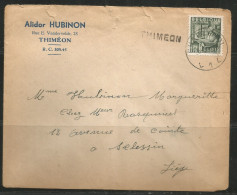Belgique - Exportation N°768 (dentelle) Sur Lettre Obl.CHARLEROI + Griffe Linéaire THIMEON - 1948 Export