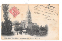 Delcampe - UZESTE Près LANGON - CPA DOS SIMPLE De 1904 - Eglise NOTRE DAME - BAR A - - Langon