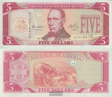 Liberia Pick-number: 21 Uncirculated 1999 5 Dollars - Liberia