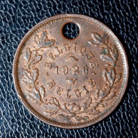 Jeton De Taxe Sur Les Chiens "Année 1926 - Belgique / Belgie" Médaille De Chien - Dog License Tax Tag - Monetary / Of Necessity