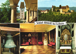 LEIBNITZ, TOWER WITH CLOCK, BELL, SEGGAU CASTLE, PRINCE'S ROOM, CHAPEL, POSTCARD, AUSTRIA - Leibnitz