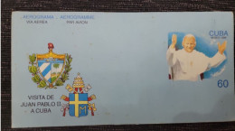 MI) 1998 CUBA, RELIGION, AEROGRAM, VISIT OF POPE JOHN PAUL II, XF - Covers & Documents