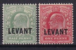 Delcampe - BRITISH OFFICES IN LEVANTE (STAMBOUL) 1905 - MLH - Sc# 15, 16 - Levante Britannico