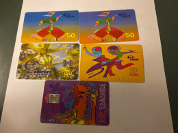 - 40 - Cape Verde Chip 5 Different Phonecards - Cape Verde