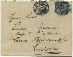 ERITREA ITALIANA, ANNULLI ASMARA, MAR 1918, CENT. 20 SU C15 GRIGIO NERO        M - Eritrea