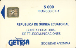 Télécarte Guinée Équatoriale 5000 Francos CFA_ GETESA * TBE**2 Scans - Equatorial Guinea