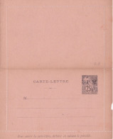 SAINT PIERRE ET MIQUELON - ENTIER POSTAL 4-CL CARTE LETTRE 25C NOIR SUR ROSE NEUF COMPLET AVEC COLLE COTE 30 EUR - Brieven En Documenten
