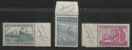 Belgique - Exportations N°764à766 ** Communications, Textile, Sidérurgie + Signature Graveur L.Janssens - 1948 Export