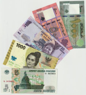 X5 Pcs Lot, Mix Banknotes Russia, Indonesia, Malawi, Liban (All UNC) Serial Number May Vary #730# - Collections & Lots