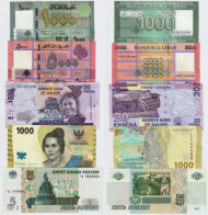 X5 Pcs Lot, Mix Banknotes Russia, Indonesia, Malawi, Liban (All UNC) Serial Number May Vary #731# - Collections & Lots