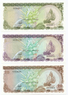 MALDIVES - 2, 5, 10 Rufiyaa (SET) 1983. P9-11, UNC (MAL001) - Maldive
