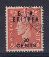 Eritrea: 1950   KGVI 'B. A. Eritrea'    SG E15    20c On 2d     Used - Eritrea