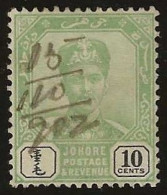 Delcampe - Johore    .   SG  .   46  (2 Scans)      .   Wmk W27         .      O        .   Cancelled - Johore