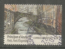 ANDORRA. EUROPA 2018, Le Pont Roman D'Engordany, Un Timbre Oblitéré.1 ère Qualité (Gravé) AND.ESP - Oblitérés
