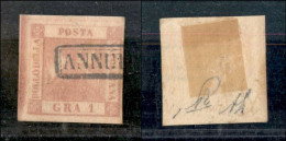 1858-  1 Grana (1a - Rosa Lillaceo) - Usato - Diena (110) - Other & Unclassified