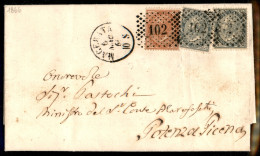 Lettera Affrancata Con Due 5 Cent (L16) + 10 Cent (L17a) Da Macerata 6 Mag 66 Per Potenza - Ex Coll. Provera - Other & Unclassified