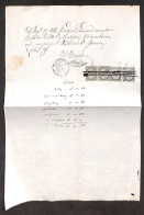 Uso Fiscale - Due 5 Cent De La Rue (16) + Coppia Del 20 Cent Su 15 (23) Annullati A Penna Su Documento - Other & Unclassified
