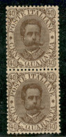 1889 - 40 Cent Umberto I (45) - Coppia Verticale - Gomma Bruna Integra - Other & Unclassified