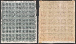 1919 - 5 Heller Su 5 Cent (30) - Intero Foglio Di 100 Usato A Trieste 20.2.19 - Notati Gli Errori Ca + Cb  + Cd Ripetuti - Other & Unclassified