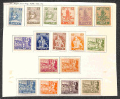1919 - Pittorica (32/48 - Carte Diverse) - Serie Completa Montata Con Linguella Su Parte Di Foglio - Gomma Originale - N - Other & Unclassified
