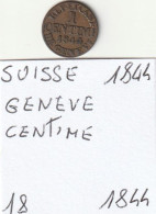 SVIZZERA GENEVE CENTIME 1844 (MDG71.2 - Altri & Non Classificati