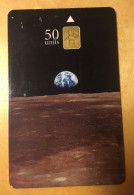 Gibraltar: 1 Used Chip Phonecard (views From Both Sides), First Man On The Moon - Earth View. Lot #4. - Space