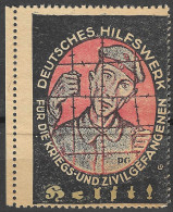 VIGNETTE WW1 Military A Reklamemarke Deutsches Hilfswerk Für Die Kriegs- Und Zivilgefangenen, Soldat Hinter Stacheldraht - Militaria