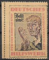 VIGNETTE WW1  Military  Reklamemarke Deutsches Hilfswerk Für Die Kriegs- Und Ziviligefangenen, Helft Un - Militaria