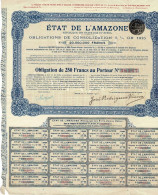 Obligation De 1916 - République Des Etats-Unis Du Brésil - Etat De L'Amazone - Emprunt  De Consolidation 5 % Or 1915 - - A - C