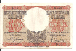ALBANIE 10 LEK ND1940 VF P 11 - Albania