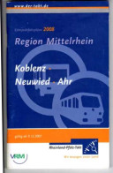 VRM Railway Timetable Fahrplan 2008 Region Mittelrhein  Koblenz - Europa