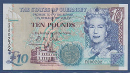 GUERNSEY - P. 57c - 10 Pounds ND (1995-2015) UNC, S/n: See Photos LOW SERIAL - Guernsey