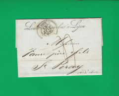 1835 ENTETE Louis Desarbres Banque Recouvrement Lyon Pour Faure Père & Fils St Peray Ardèche - 1801-1848: Vorläufer XIX