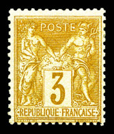 * N°86, 3c Bistre-jaune, TTB  Qualité: *  Cote: 330 Euros - 1876-1898 Sage (Type II)