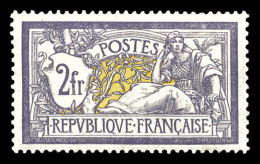 ** N°122, 2F Violet Et Jaune, Fraîcheur Postale, Très Bon Centrage. SUP. R. (signé Scheller/certificat)  Qualité: **  Co - 1900-27 Merson