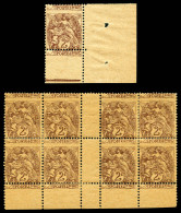 ** N°108, 2c Blanc Papier GC: Piquage à Cheval Sur Bloc De 8 Bas De Feuille Avec Interpanneau * + Ex Cdf. TTB  Qualité:  - Unused Stamps