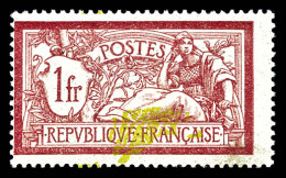 ** N°121b, 1F Merson, Centre à Cheval. TTB (certificat)  Qualité: ** - Unused Stamps