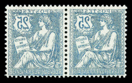 ** N°127a, 25c Mouchon, Impression Recto-verso En Paire. SUP (certificat)  Qualité: **  Cote: 1300 Euros - Unused Stamps