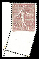 * N°131i, 20c Semeuse, Piquage Oblique Par Pliage Cdf. SUP  Qualité: * - Unused Stamps