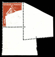 * N°138, 10c Semeuse, Impression Partielle Due à Un Pliage, Cdf. SUP (certificat)  Qualité: * - Unused Stamps