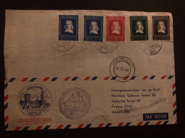 LETTRE JAN VAN RIEBBECK VLUCHT AMSTERDAM _ KAAPSTAD 25 MAART 1952 TP 20 X2 + 10 + 6 + 4 OBL.22 III 1952 + TP SUID-AFRIKA - Avions