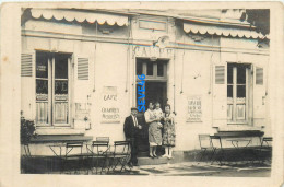 080125 - CARTE PHOTO - COMMERCE - Café Vins Cidre Eau De Vie Alimentation Générale PUB Viandox BYRRH - Cafés