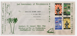 1966 ZANZIBAR FDC 2nd Anniversary Of Revolution In Zanzibar, To Kenya - Zanzibar (1963-1968)
