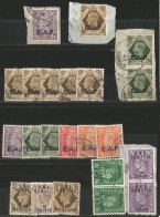 British Somaliland Somalia EAF East Africa Forces Small Lot Used Stamps OVPT On / Off-Paper Injcl. Mirror Print Variety - Errors, Freaks & Oddities (EFOs