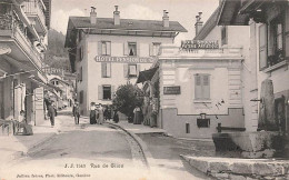 Delcampe - Rue De Glion Hôtel Pension Poterie Bois Sculpté Animée  1908 - Bex